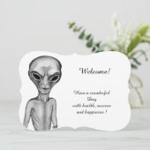 Grijze Alien, Jouw tekst toevoegen Kaart (Staand voorkant)