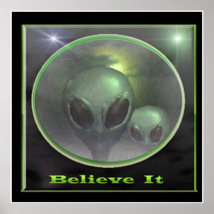 Grijze aliens poster