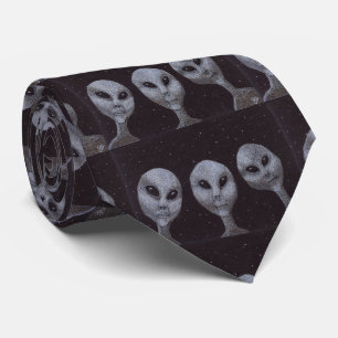 Grijze Aliens Stropdas