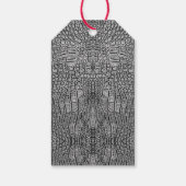 Grijze alligator lederen schalen reptiel monogram cadeaulabel (Achterkant)