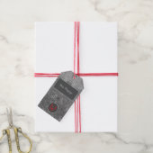 Grijze alligator lederen schalen reptiel monogram cadeaulabel (Met Touw)