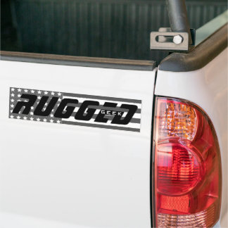 grijze Amerikaanse vlag RUGGED GEEK oxymoron Tech  Bumpersticker