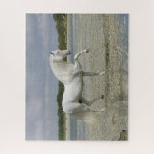 Grijze Andalucian Stallion op het meer Legpuzzel (Verticaal)