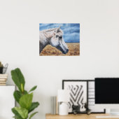 Grijze Arabisch paard - Kunstafdrukken Poster (Thuiskantoor)