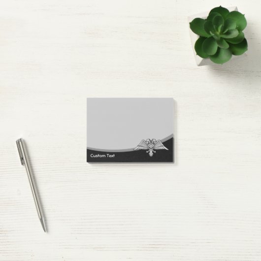 Grijze arend met twee koppen post-it® notes (Kantoor)