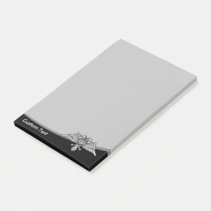 Grijze arend met twee koppen post-it® notes