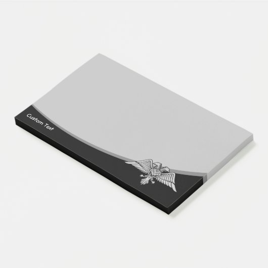 Grijze arend met twee koppen post-it® notes (Schuin)