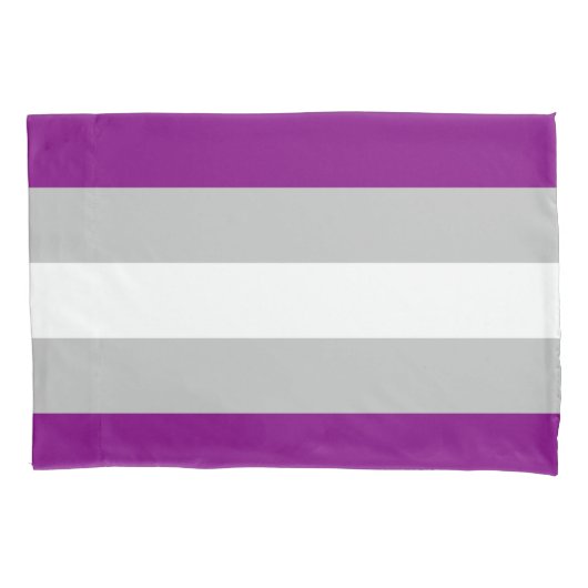 Grijze aseksuele Vlag Pillowcase Kussensloop (Voorkant)