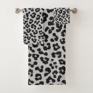 Grijze Ash Leopard Cheetah Dier Print Patroon Bad Handdoek