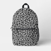 Grijze Ash Leopard Cheetah Dier Print Patroon Bedrukte Rugzak (Voorkant)