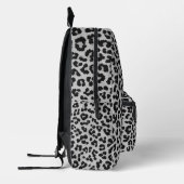 Grijze Ash Leopard Cheetah Dier Print Patroon Bedrukte Rugzak (Links)