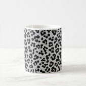 Grijze Ash Leopard Cheetah Dier Print Patroon Koffiemok (Center)