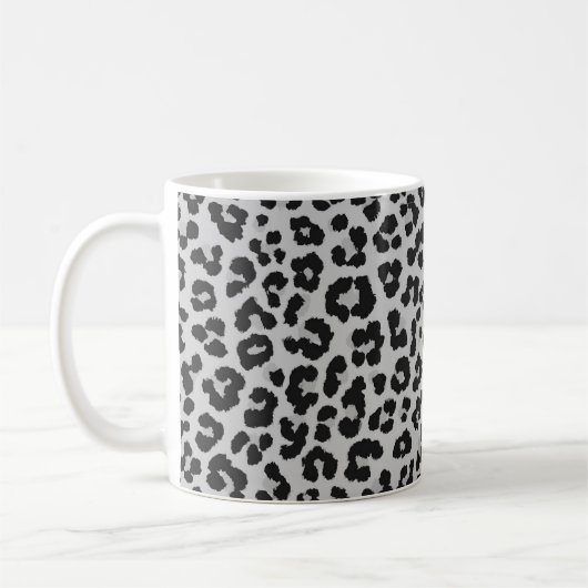Grijze Ash Leopard Cheetah Dier Print Patroon Koffiemok (Links)