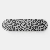Grijze Ash Leopard Cheetah Dier Print Patroon Skateboard (Horizontaal)