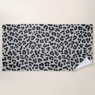 Grijze Ash Leopard Cheetah Dier Print Patroon Strandlaken