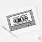 Grijze audiocassetteband rechthoekige sticker (Envelop)