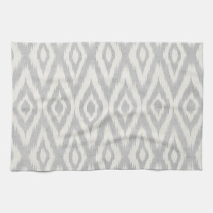 Grijze Aztec Waterverf Pastel Ikat Zacht Geometris Theedoek