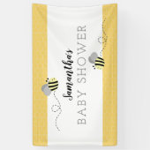 Grijze Baby shower bijen Spandoek (Verticaal)