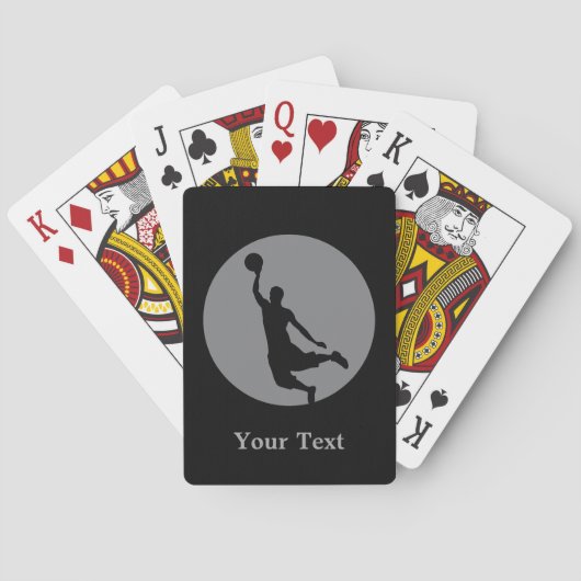 Grijze Basketball Cirkel Logo Gepersonaliseerd Speelkaarten (Achterkant)