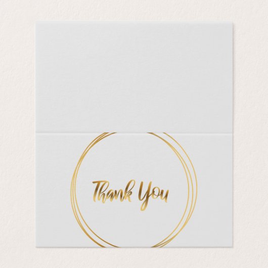 Grijze bedankkaarten met gouden cirkels kaart (Buitenkant ongevouwen)