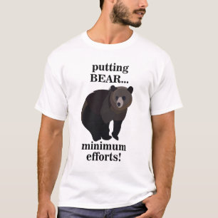 Grijze beer zet minimale inspanning Funny T-shirt