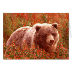 Grijze Beren snijwonden in Firewed Painting Wildli