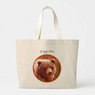 Grijze Beren snijwonden in Firewed Painting Wildli Grote Tote Bag