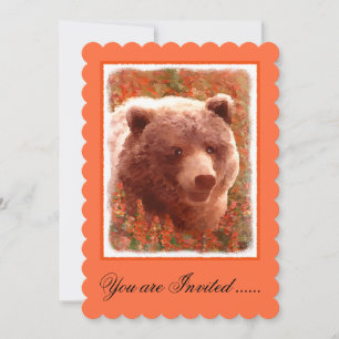 Grijze Beren snijwonden in Firewed Painting Wildli Kaart