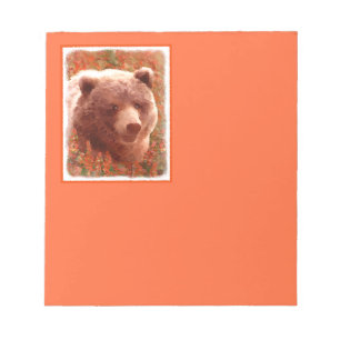 Grijze Beren snijwonden in Firewed Painting Wildli Notitieblok
