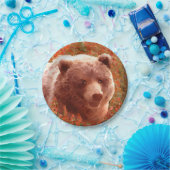 Grijze Beren snijwonden in Firewed Painting Wildli Papieren Bordje (Feest)