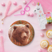 Grijze Beren snijwonden in Firewed Painting Wildli Papieren Bordje (Feest)