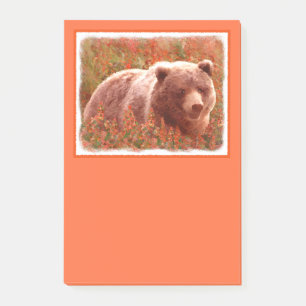 Grijze Beren snijwonden in Firewed Painting Wildli Post-it® Notes