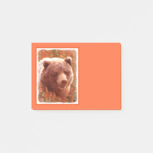 Grijze Beren snijwonden in Firewed Painting Wildli Post-it® Notes