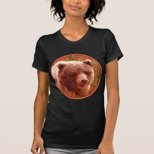 Grijze Beren snijwonden in Firewed Painting Wildli T-shirt