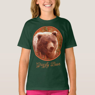 Grijze Beren snijwonden in Firewed Painting Wildli T-shirt