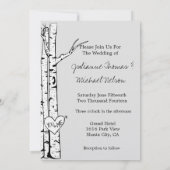 Grijze berken Bomen Bruiloft Kaart (Achterkant)