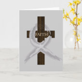 Grijze bewustzijnsband over het kruis kaart (Gele Bloem)