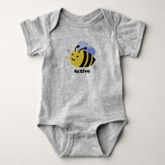 Grijze bijenbaby body voor jongens en meisjes romper