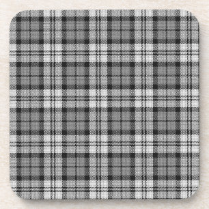 Grijze Blackwatch Tartan Plaid Design Bier Onderzetter