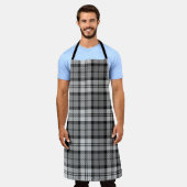 Grijze Blackwatch Tartan Plaid Design Schort (Gedragen)
