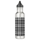 Grijze Blackwatch Tartan Plaid Design Waterfles (Links)