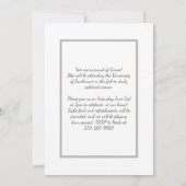 Grijze bladeren Foto-Afstuderen aankondiging (Achterkant)