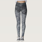 Grijze bladeren leggings (Voorkant)
