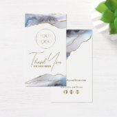 Grijze blauwe agate verpakking invoegen visitekaartje (Bureau)