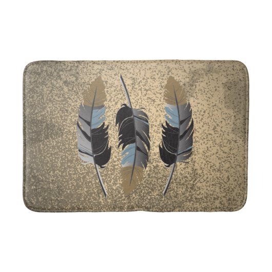 Grijze, blauwe en bruine doezelvormig ontwerp op G Badmat (Voorkant)