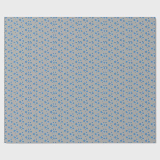 Grijze blauwe sterren Modern design Wrapping Paper Cadeaupapier (Vlak)