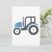 Grijze blauwe tractor kaart (Staand voorkant)