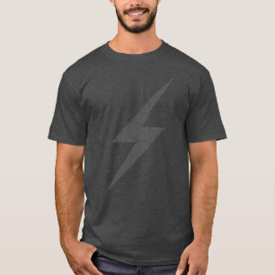 Grijze bliksemschicht van kracht () t-shirt