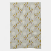 Grijze Bloemen Hydrangea Theedoek (Verticaal)