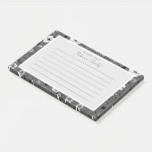 Grijze bloemen post-it® notes (Schuin)